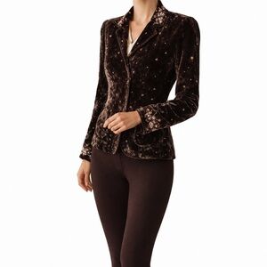 St. John new taupe brown Charcoal Pants with Gold Accent